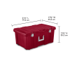 23 Gal Lockable Footlocker Toolbox Container w/ Wheels