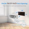 4'' x 10'' Ultra-Quiet Register Booster Fan Auto-Fan Speed Adjust with Thermostat Control Ac Vent Booster Fan for Better Heating and Cooling White