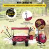 VEVOR Extra Large Collapsible Garden Cart with Removable Canopy, Folding Wagon Utility Carts with Wheels and Rear Storage, Wagon Cart for Garden, Camp