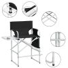 Silver White Iron Pipe Black Cloth Surface Plastic Sprayed Iron Round Pipe Director's Chair 103*60*499cm 120kg Without Carrying Bag
