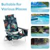 2 Pack 5-Position Outdoor Folding Backpack Beach Table Chair Reclining Chair Set