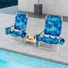 2 Pack 5-Position Outdoor Folding Backpack Beach Table Chair Reclining Chair Set