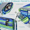 2 Pack 5-Position Outdoor Folding Backpack Beach Table Chair Reclining Chair Set