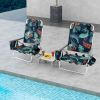 2 Pack 5-Position Outdoor Folding Backpack Beach Table Chair Reclining Chair Set